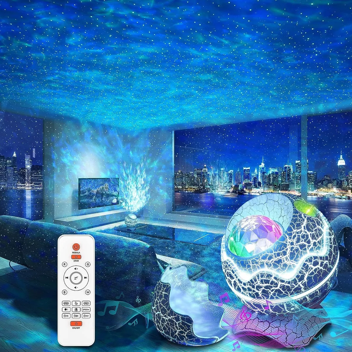 AuraDream – Proyector Galáctico 3 en 1 con Altavoz y Caja Musical