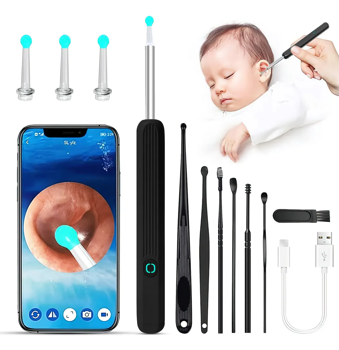 IClean Max – Limpiador de oídos inteligente con cámara HD