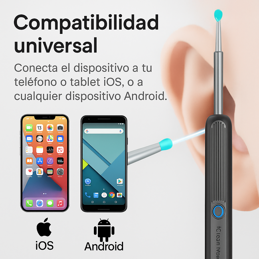 IClean Max – Limpiador de oídos inteligente con cámara HD
