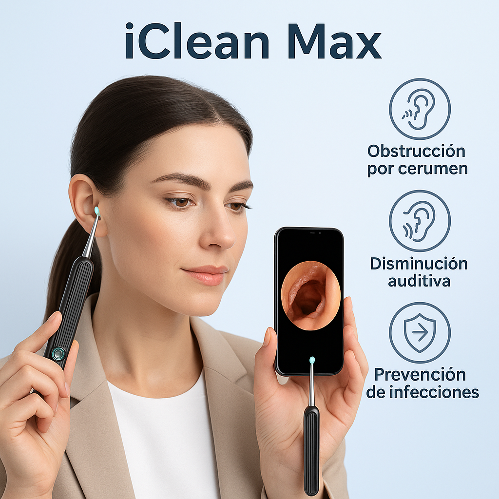 IClean Max – Limpiador de oídos inteligente con cámara HD