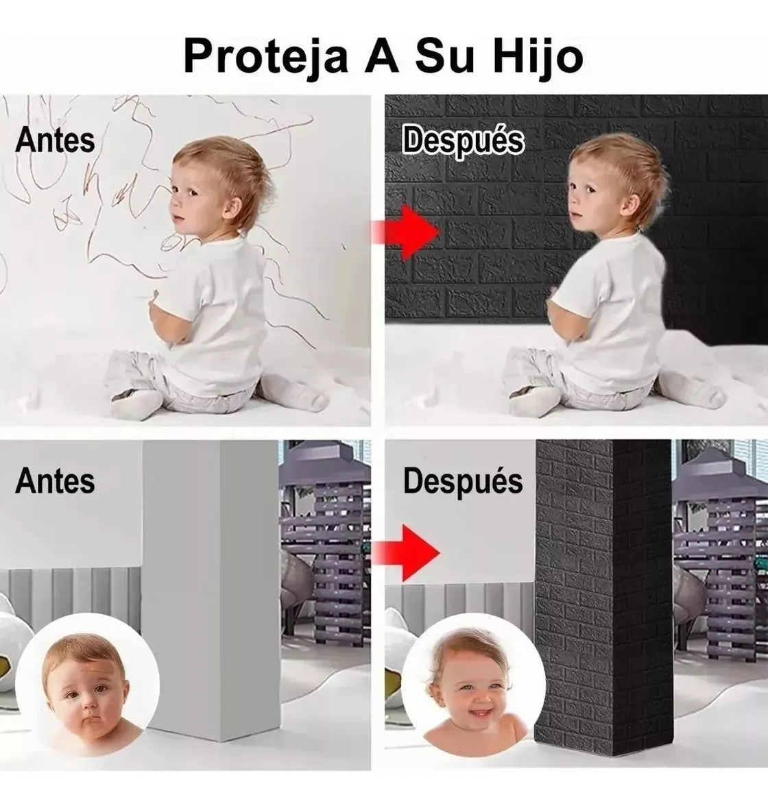 EasyBrick - Paneles 3D Autoadhesivos Efecto Ladrillo (20 pzs)