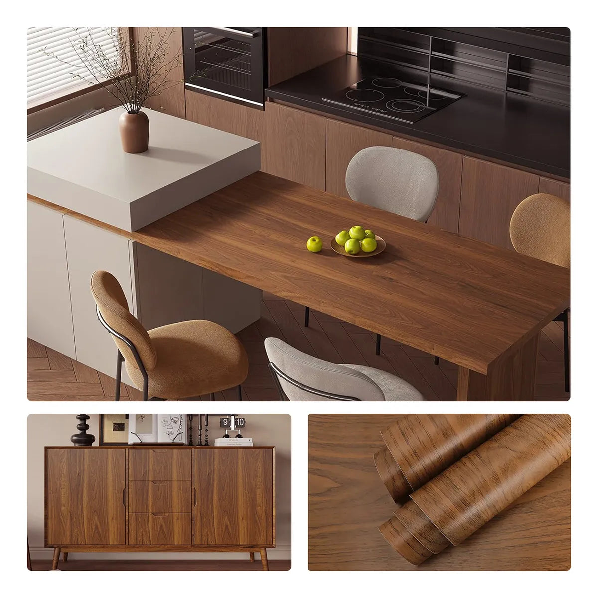 Woodyfi Papel Tapiz Autoadhesivo Madera – 10 m x 45 cm