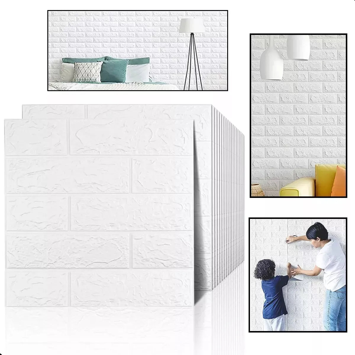 EasyBrick - Paneles 3D Autoadhesivos Efecto Ladrillo (20 pzs)