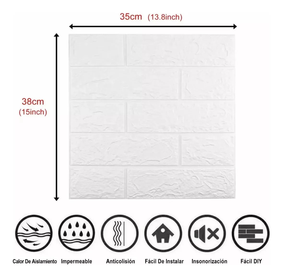 EasyBrick - Paneles 3D Autoadhesivos Efecto Ladrillo (20 pzs)