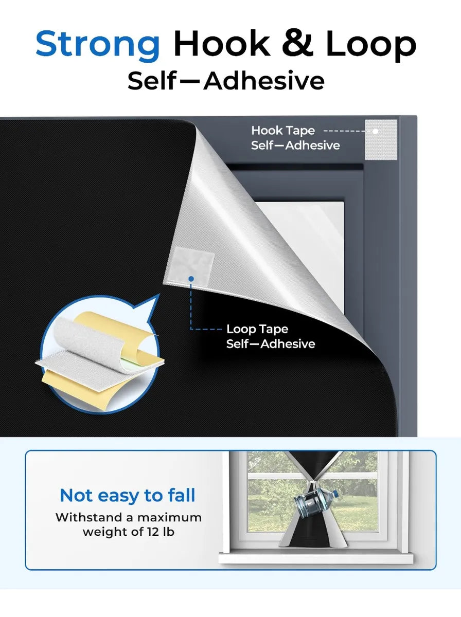 SunOff - Cortina Black Out Portátil 1.5 m × 2.4 m