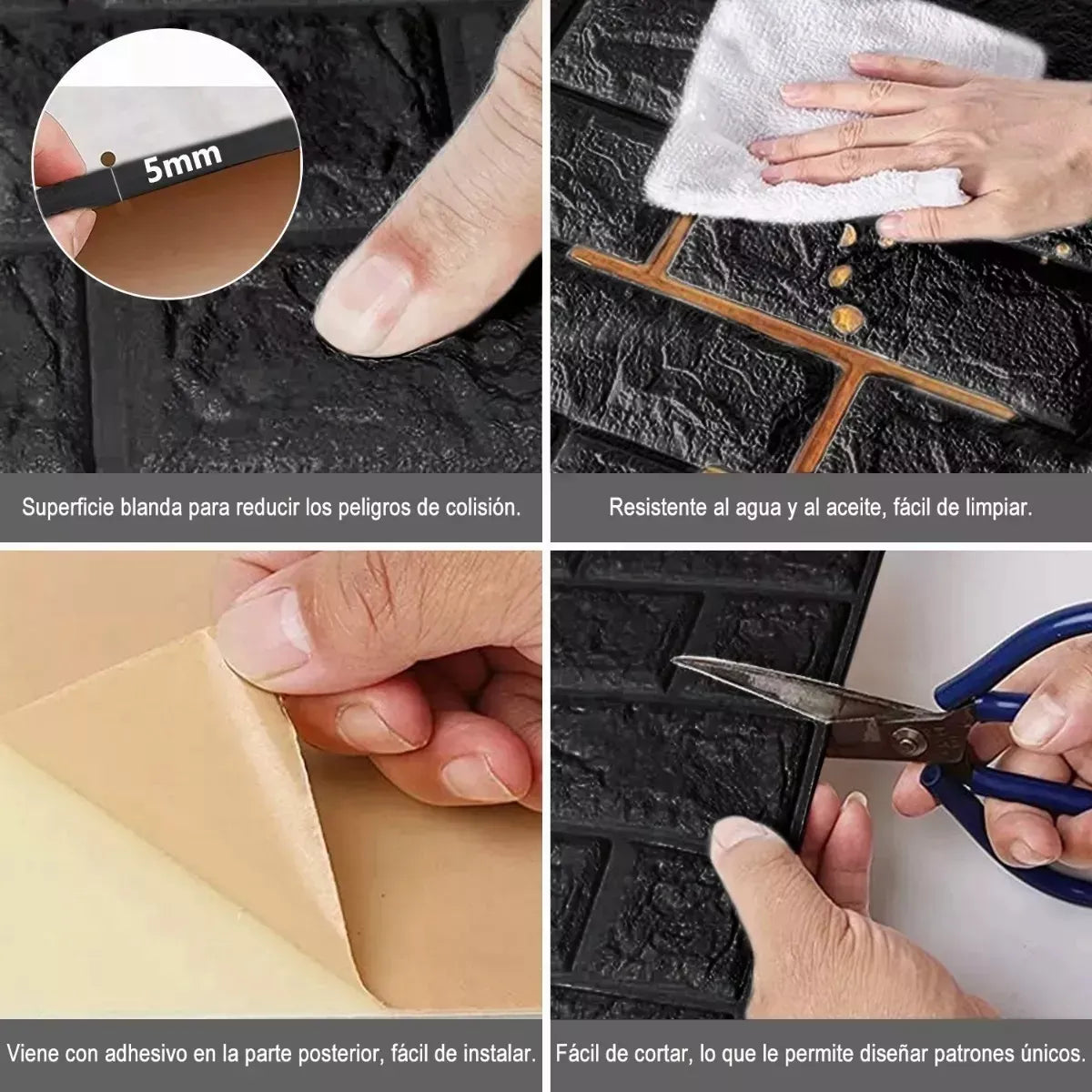 EasyBrick - Paneles 3D Autoadhesivos Efecto Ladrillo (20 pzs)