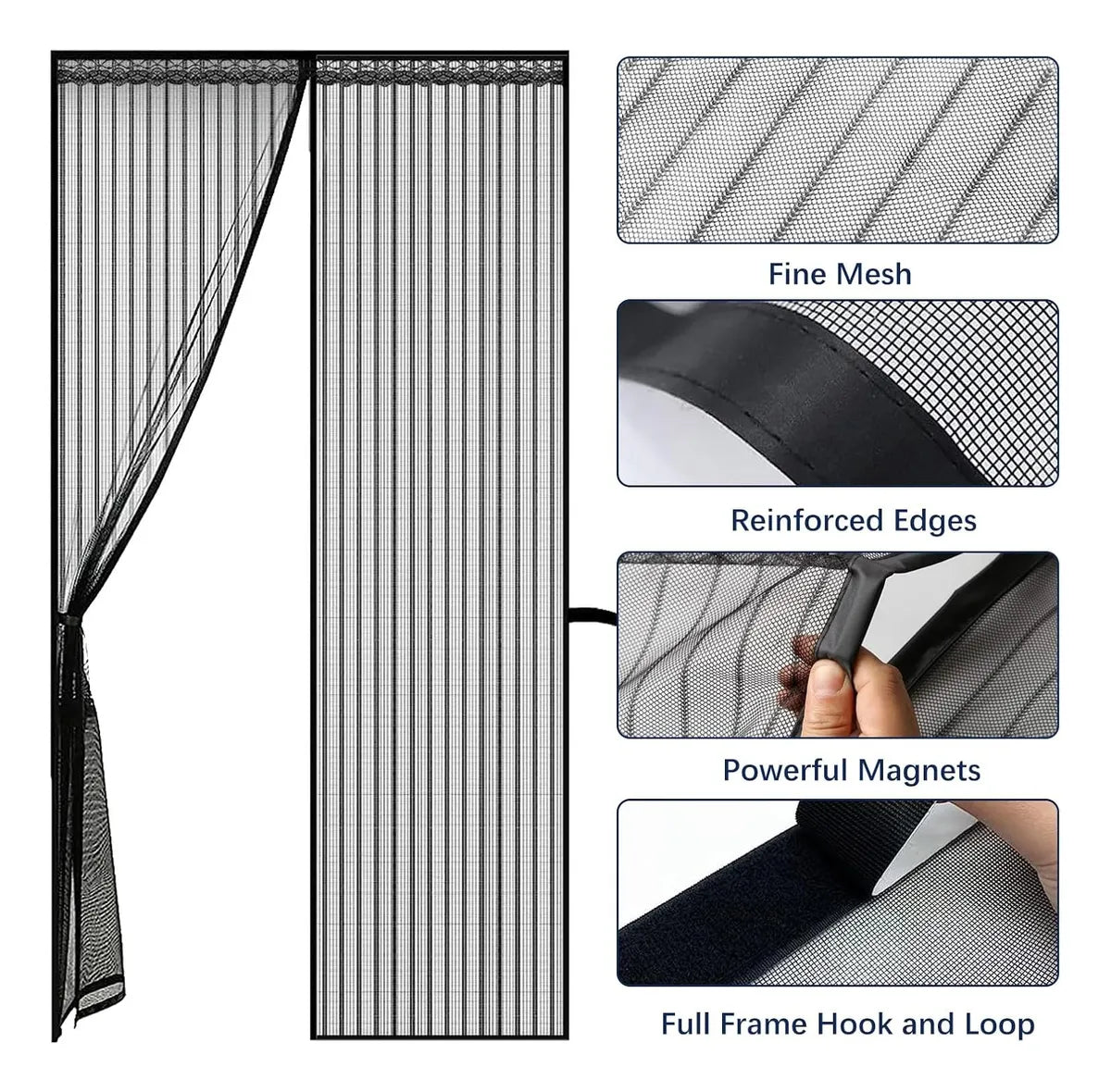 Breezly - Cortina Magnética Antimosquitos para Puerta (1m x 2.1m)